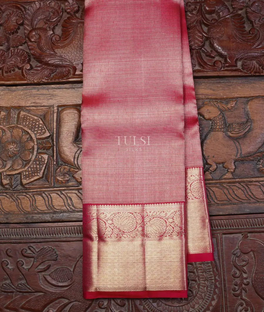 Reddish Pink Kanjivaram Silk Saree T636130-image