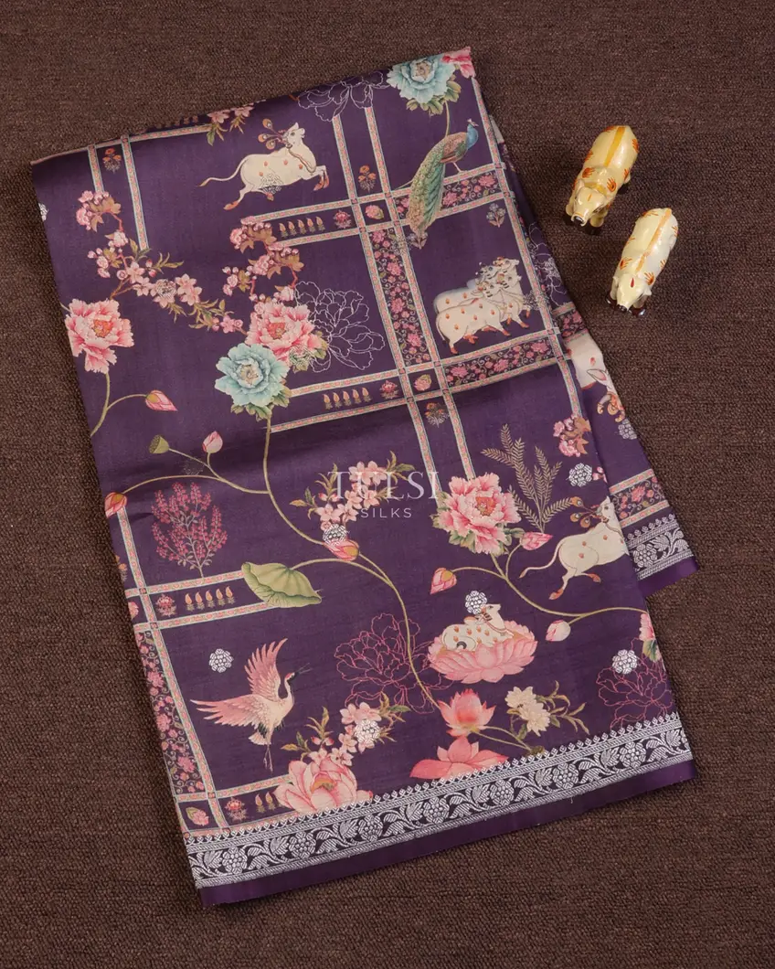 Purple Banaras Kathan Silk Saree T638974-image