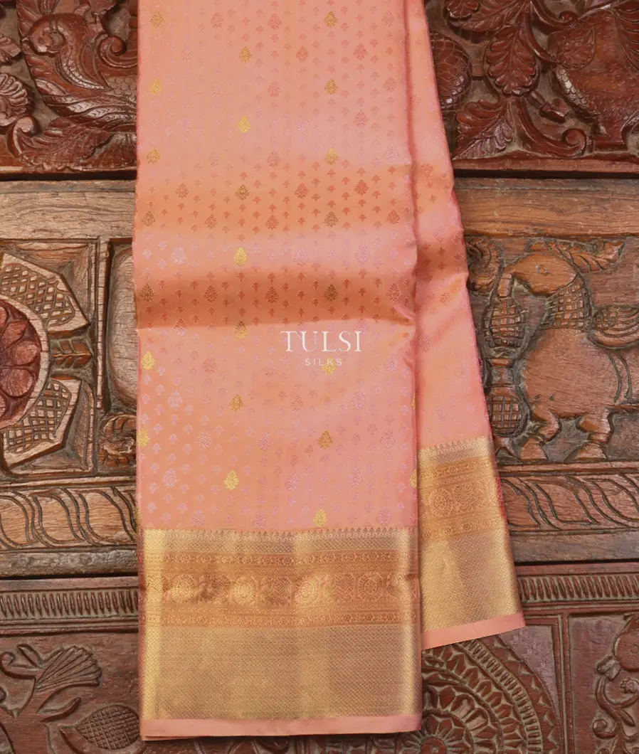 Peach Soft Silk Saree T636279-image