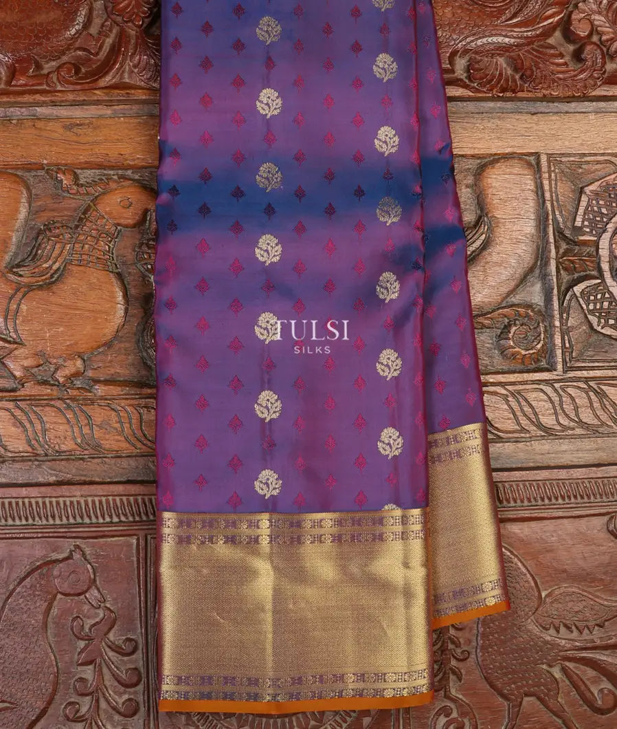 Purple Soft Silk Saree T621171-1-image