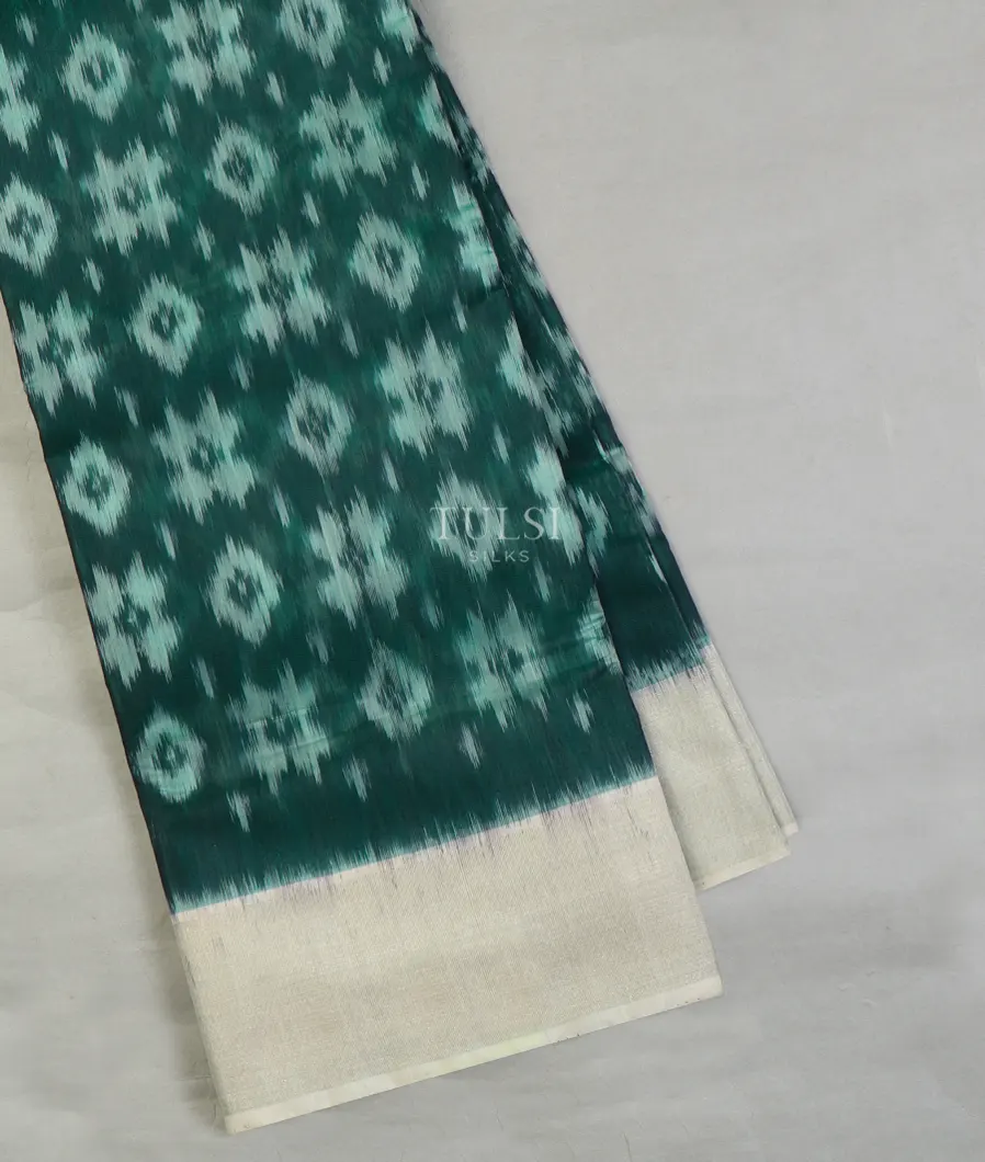 Peacock Blue Pochampalli Silk Cotton Saree T640865-image