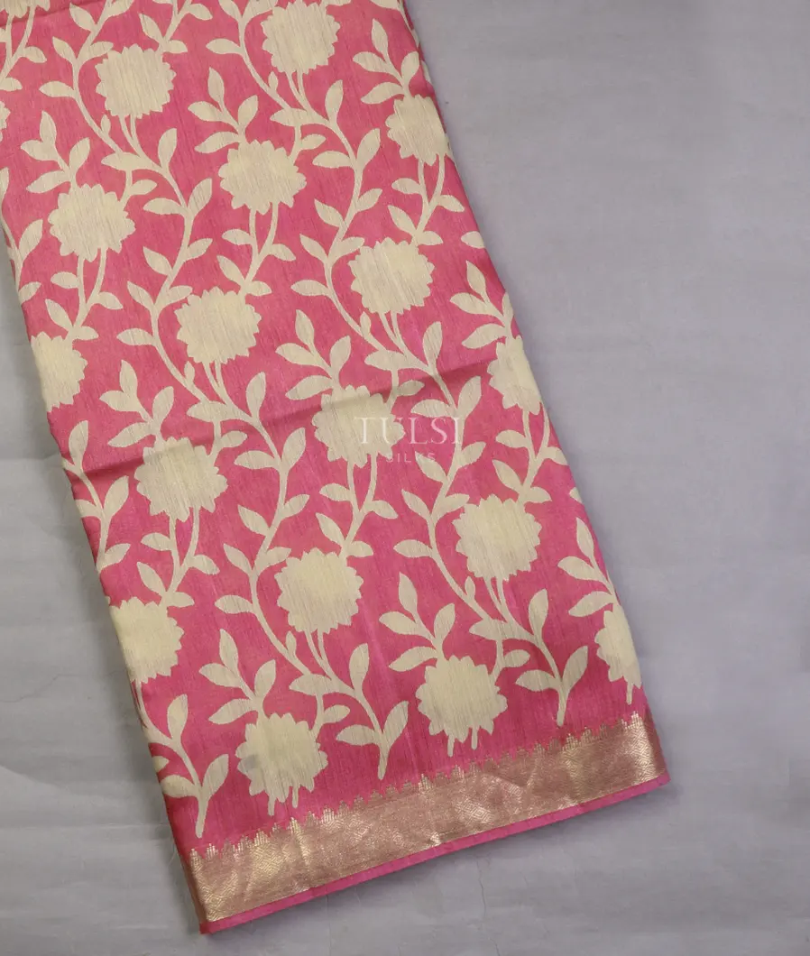 Pink Soft Tussar Printed Saree T632105-image