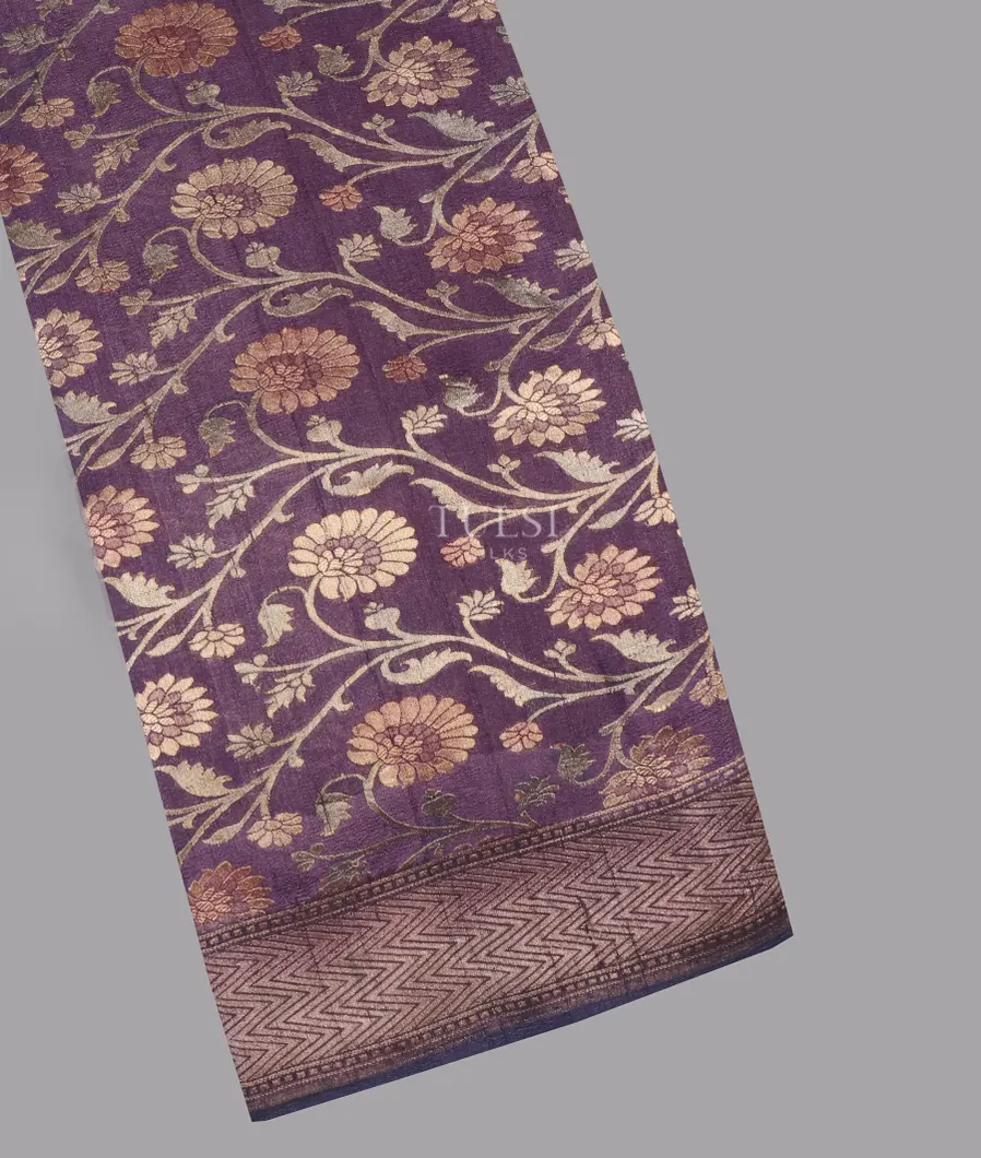 Purple Banaras Tussar Georgette Saree T564276-image