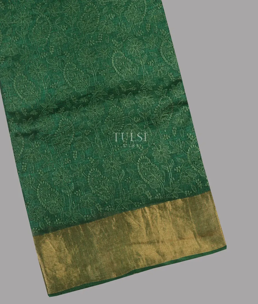 Green Silk Kota Embroidery Saree T626528-image