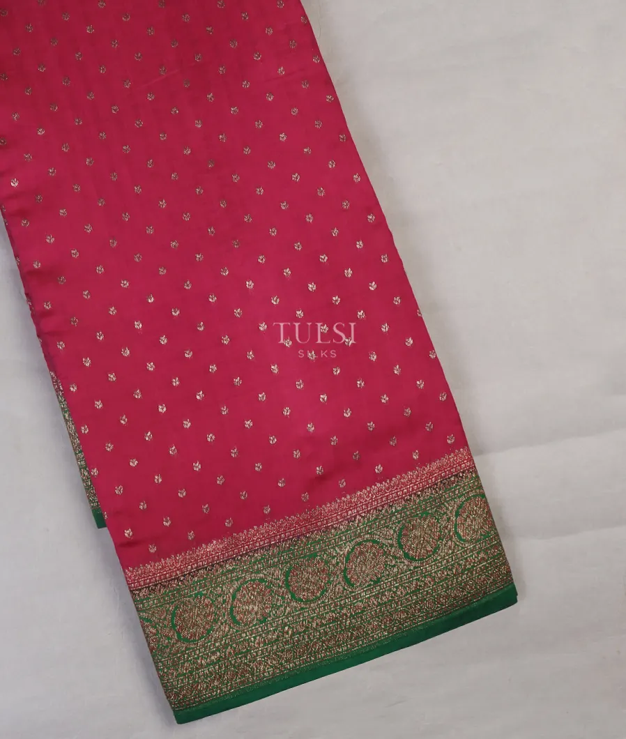 Magenta Banaras Silk Saree T631532-image