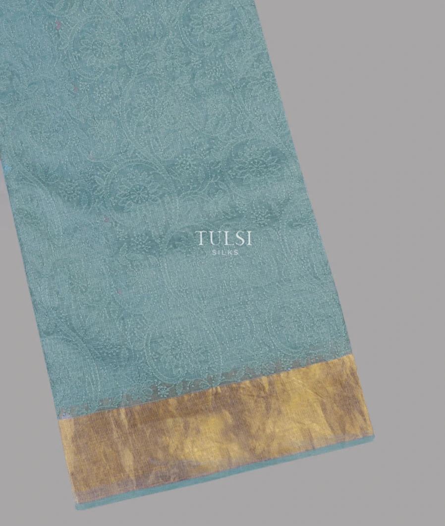 Blue Silk Kota Embroidery Saree T594087-image