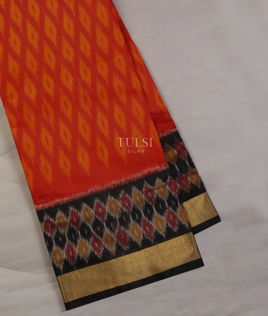 Red Pochampalli Silk Cotton Saree T640810-image