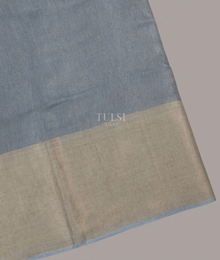 Blue Handwoven Linen Saree T640498-image