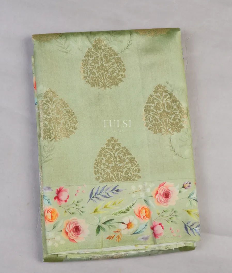 Green Chaniya Silk Saree T626057-image