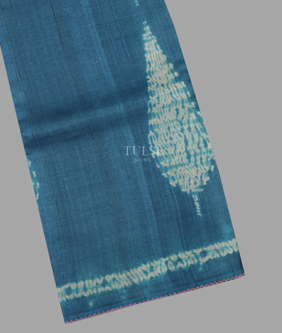 Blue Tussar Printed Saree T621658-image