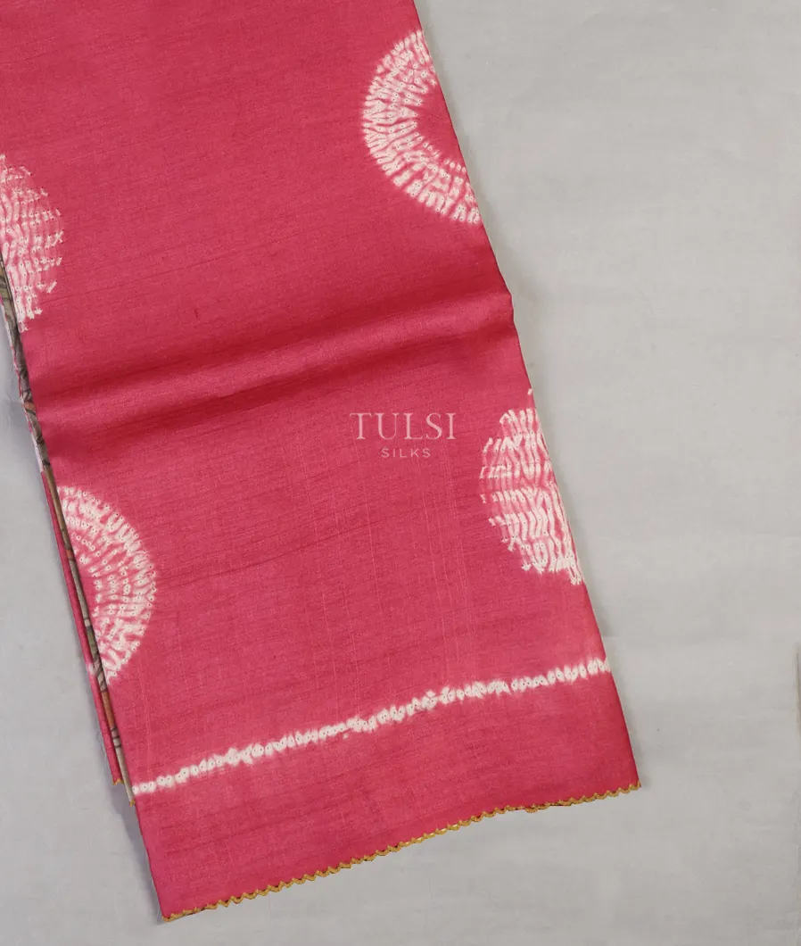 Pink Tussar Printed Saree T636569-image