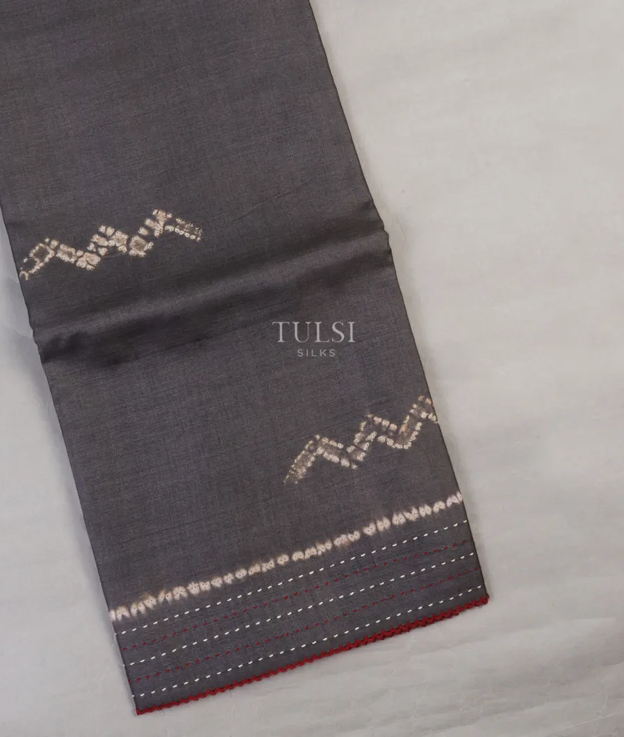 Grey Tussar Printed Saree T597054-image