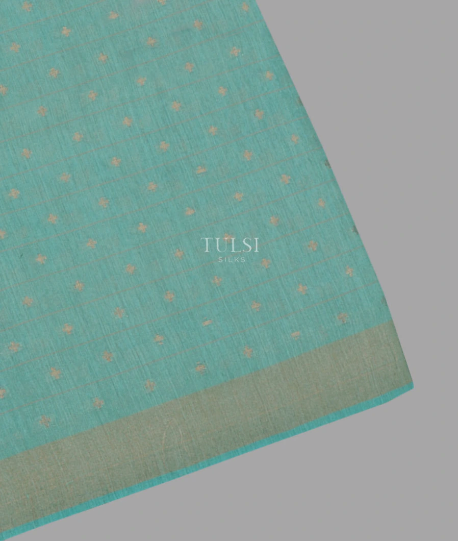 Blue Handwoven Tussar Saree T640535-image