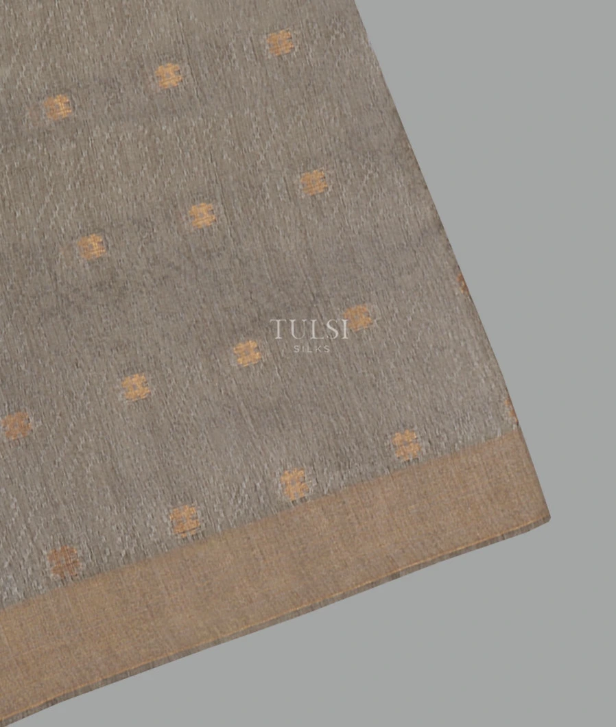 Grey Handwoven Tussar Saree T640543-image