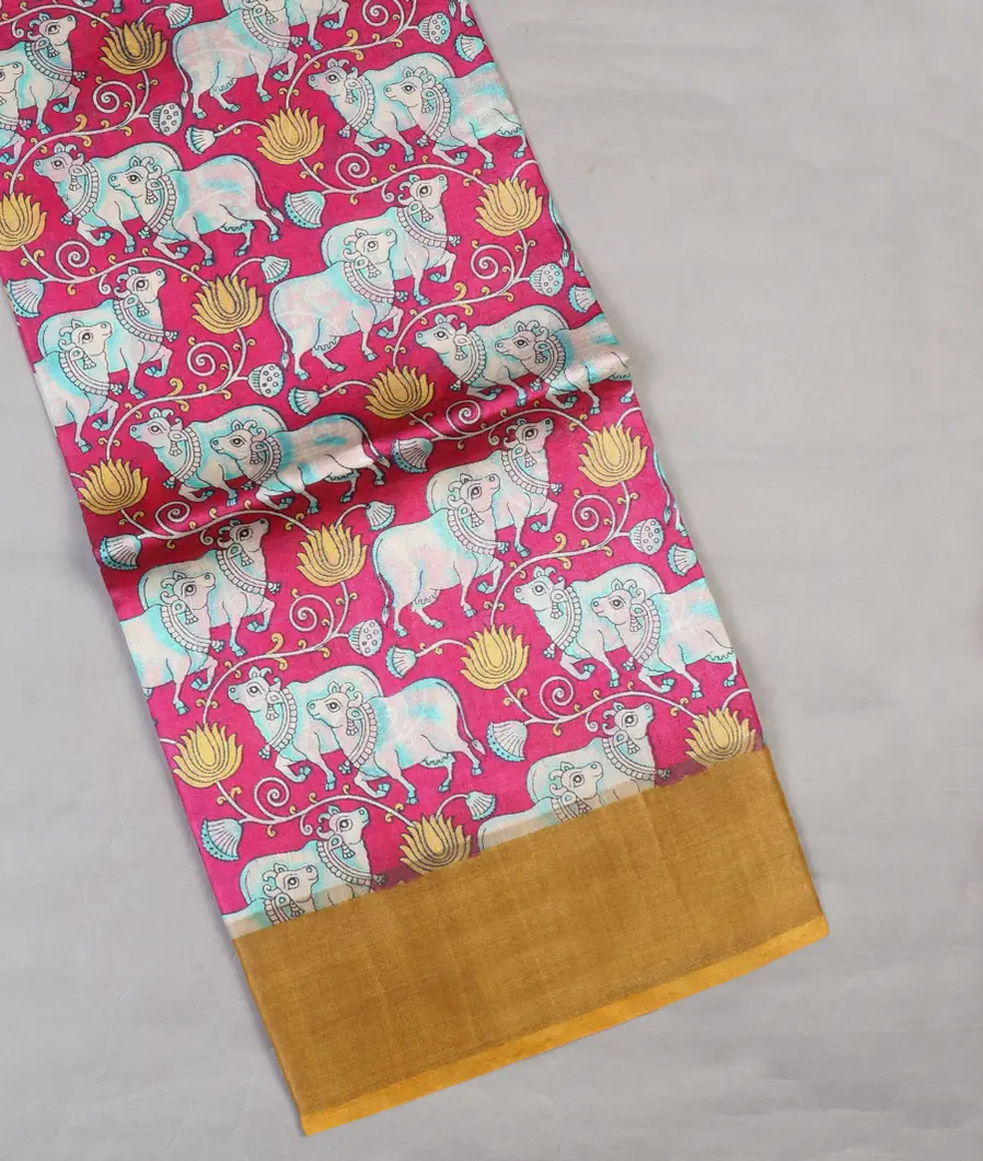 Pink Tussar Printed Saree T636983-image