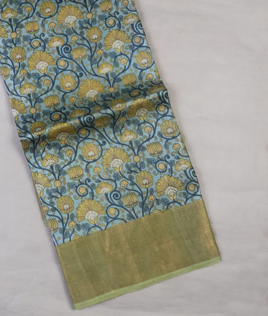 Blue Tussar Printed Saree T630290-image