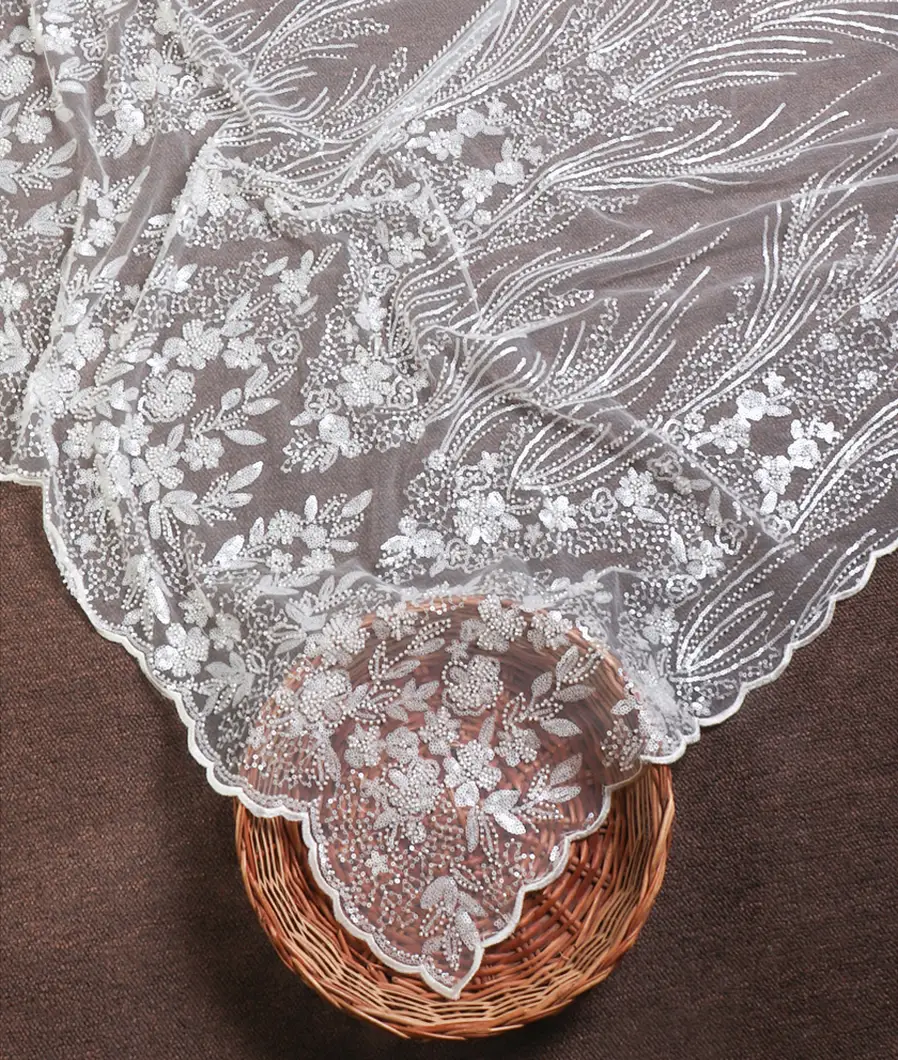 White Net Embroidery Saree T621841-image