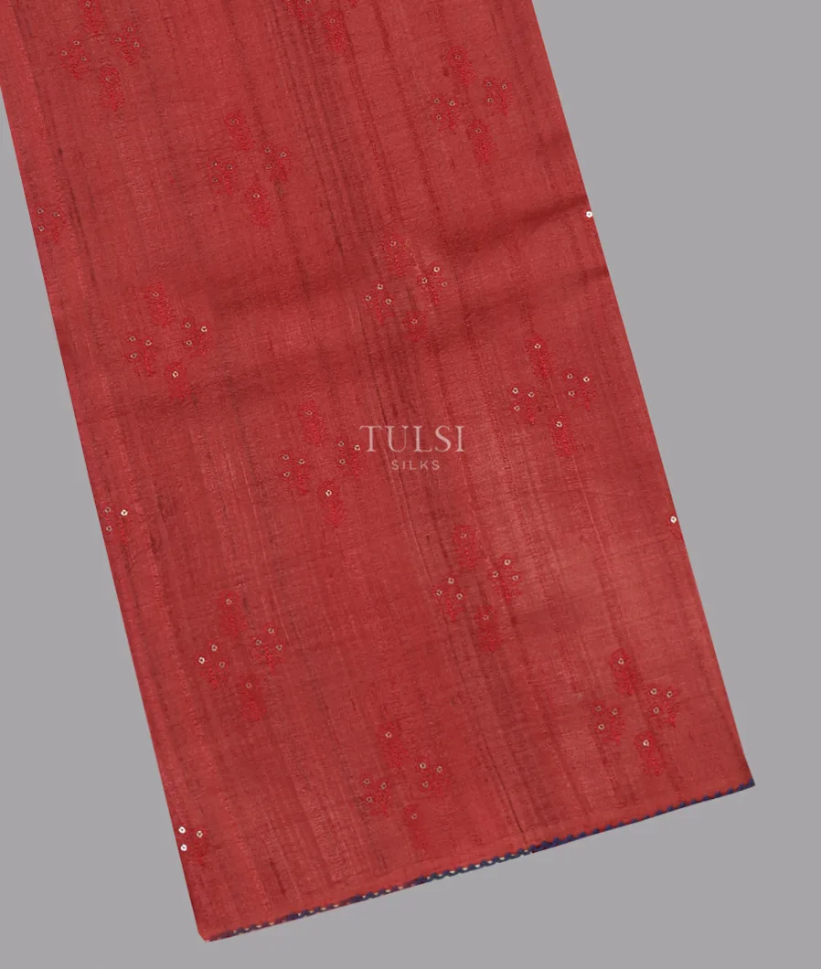 Red Tussar Printed Saree T640481-image
