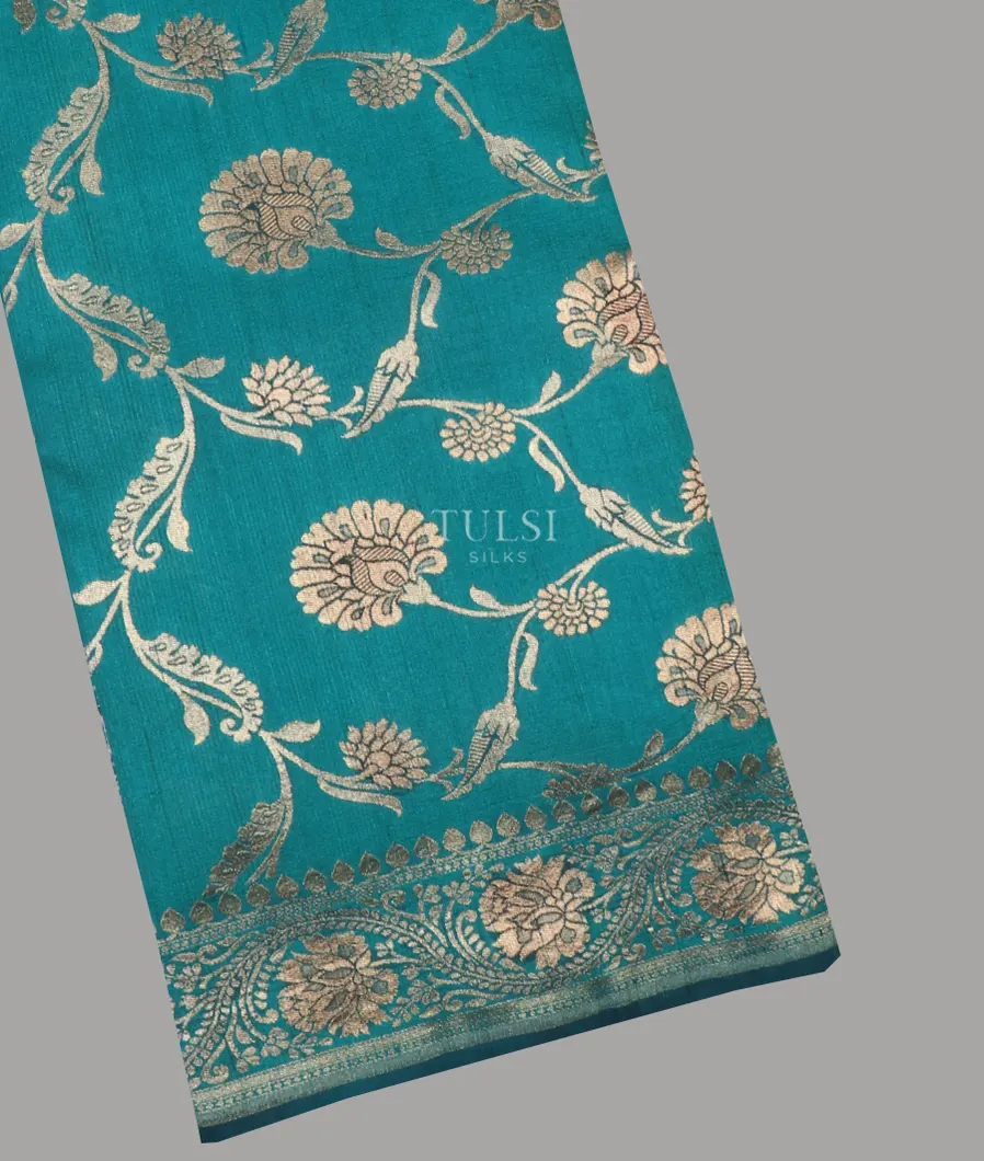 Blue Banaras Tussar Georgette Saree T564283-image