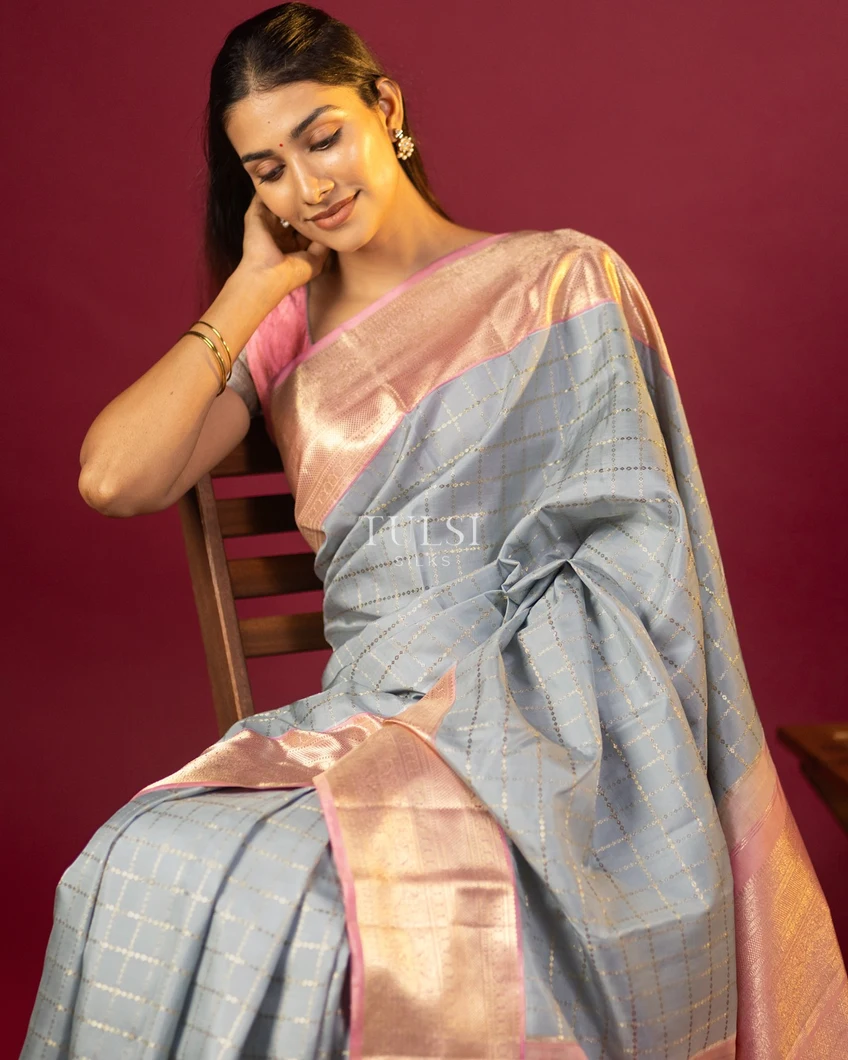 Grey Kanjivaram Silk Saree T639309-image