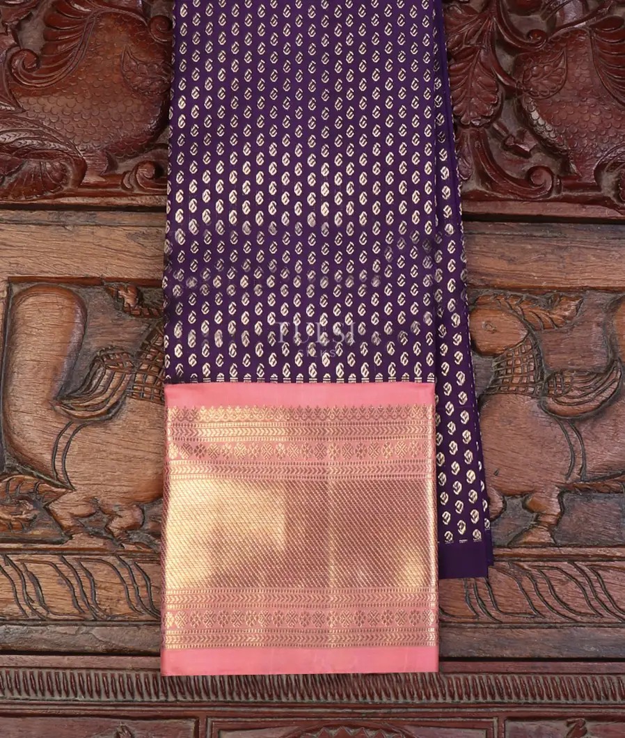 Purple Kanjivaram Silk Kids Pavadai T613832-1-image