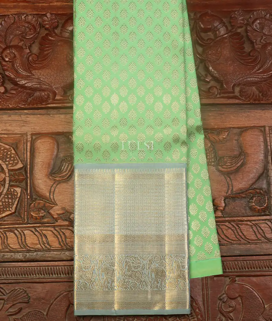 Green Kanjivaram Silk Pavadai T619500-image