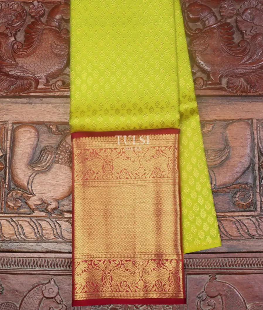 Yellowish Green Kanjivaram Silk Pavadai T611395-image