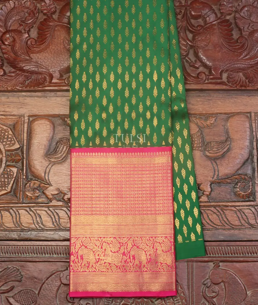 Green Kanjivaram Silk Pavadai T593728-image