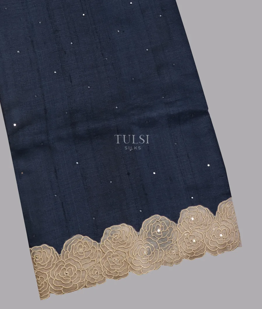 Blue Tussar Embroidery Saree T552833-image