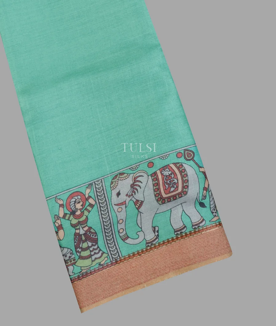 Blue Tussar Printed Saree T625769-image