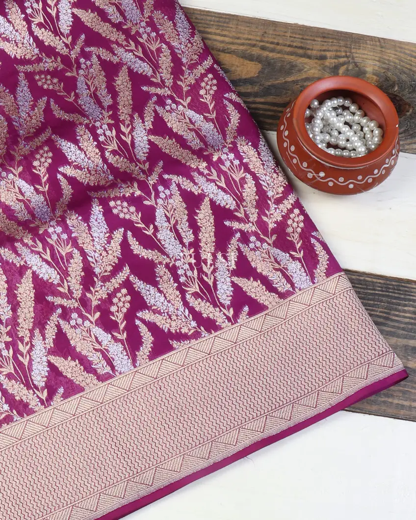 Purple Banaras Kathan Silk Saree T635598-image