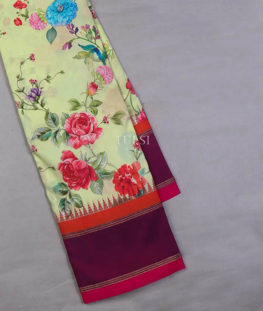 Green Printede Soft Silk Saree T588679-image