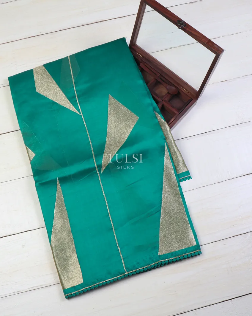 Greenish Blue Kora Organza Embroidery Saree T642189-image