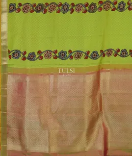 yellowish-green-kanjivaram-kalamkari-patchwork-saree-t454284-t454284-d