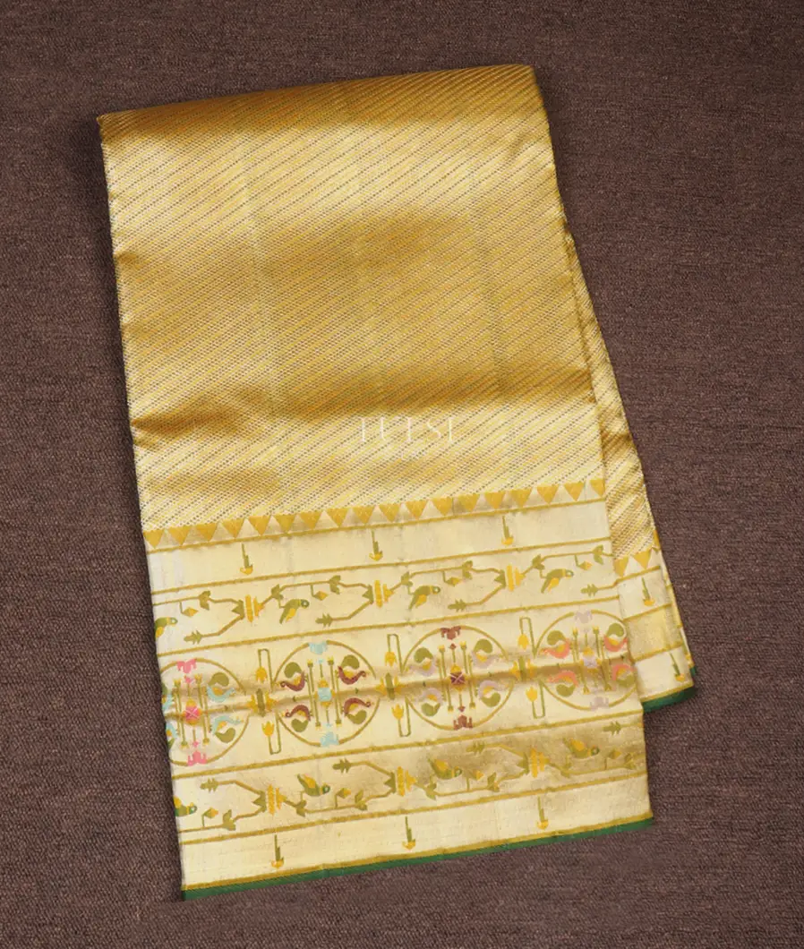 Golden Yellow Tissue Kanjivaram Silk Saree T611557-1-image