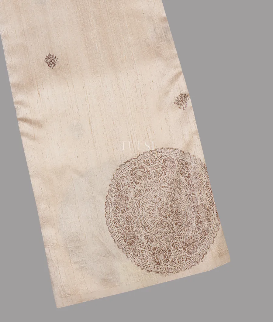 Off - White Banaras Tussar Saree T630246-image