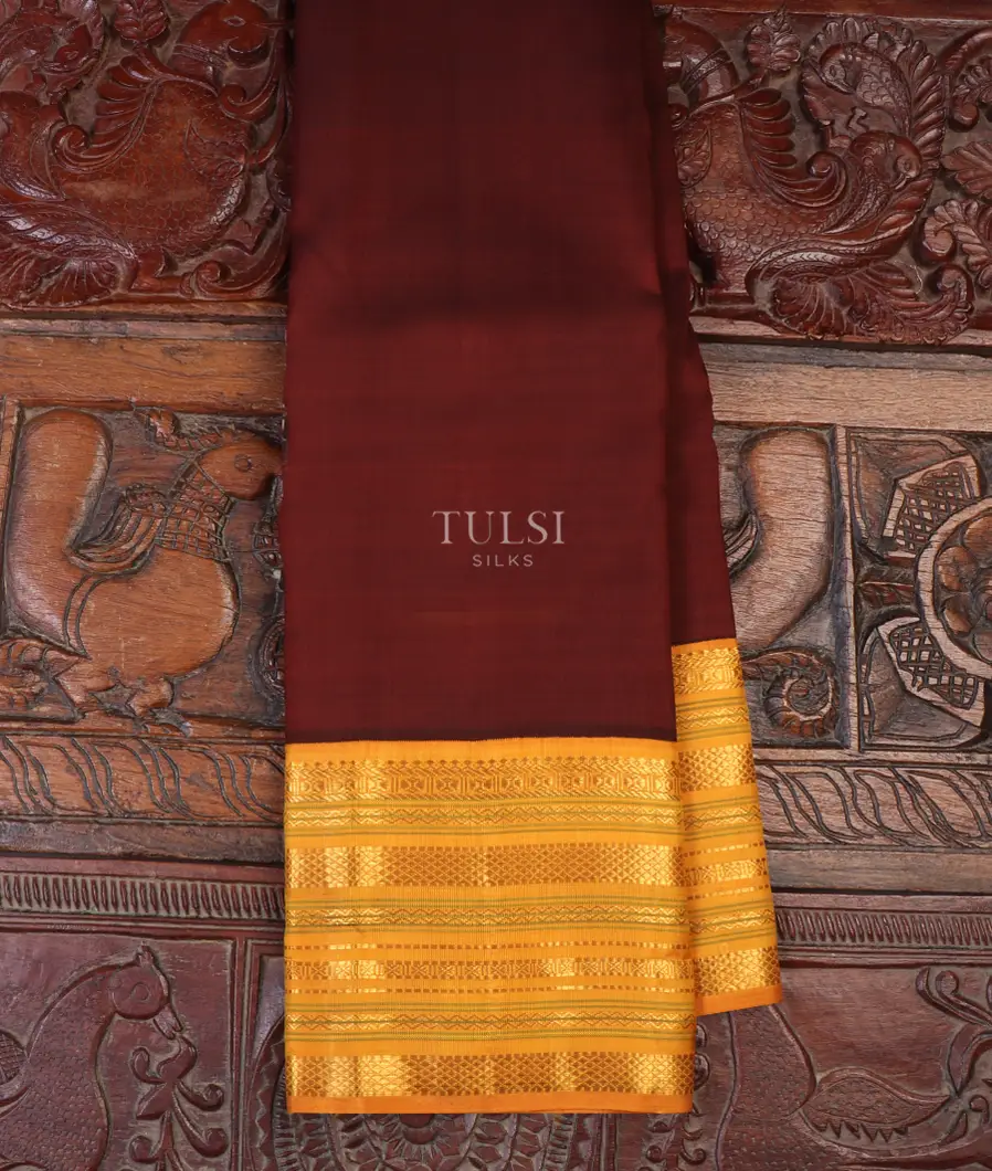 Deep Brown Kanjivaram Silk Saree T632712-image
