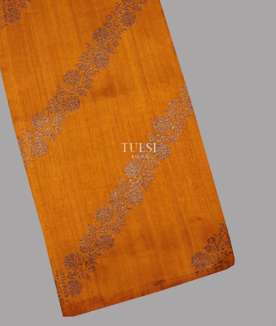 Yellow Banaras Tussar Saree T643076-image