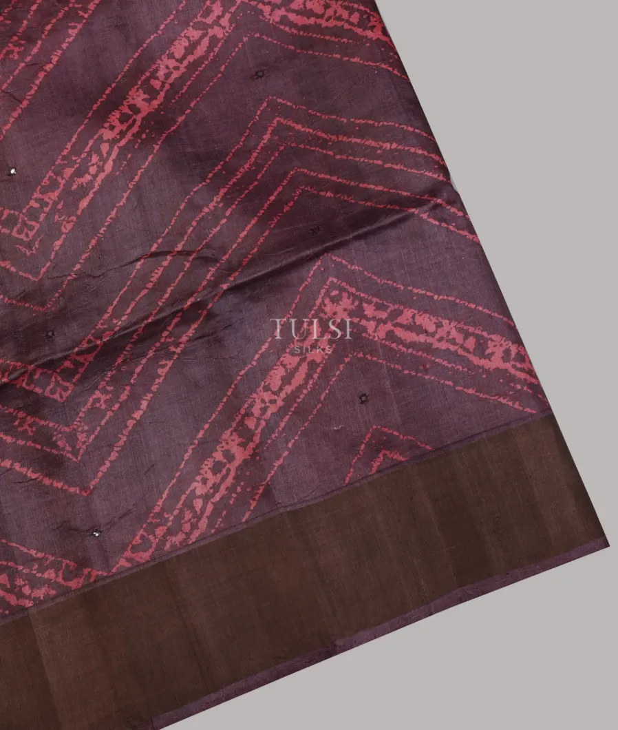 Purple Tussar Printed Saree T629397-image