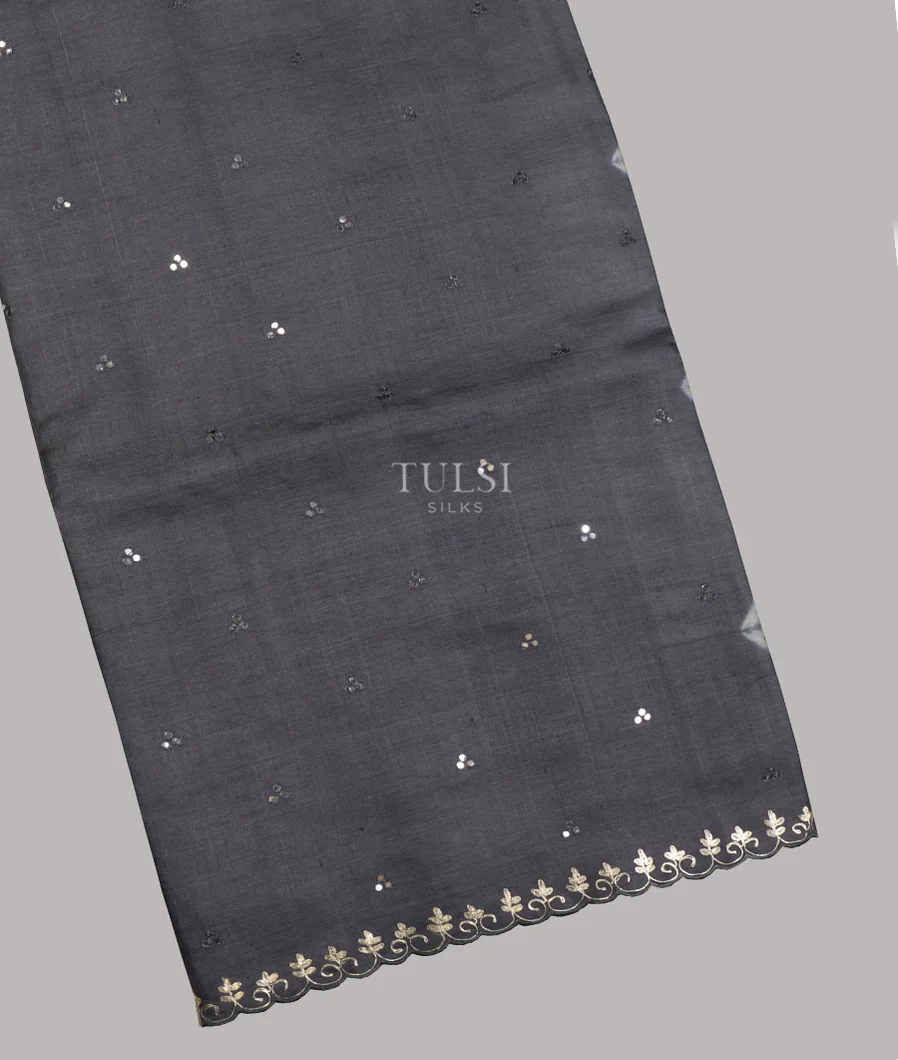 Grey Tussar Embroidery Saree T640400-image