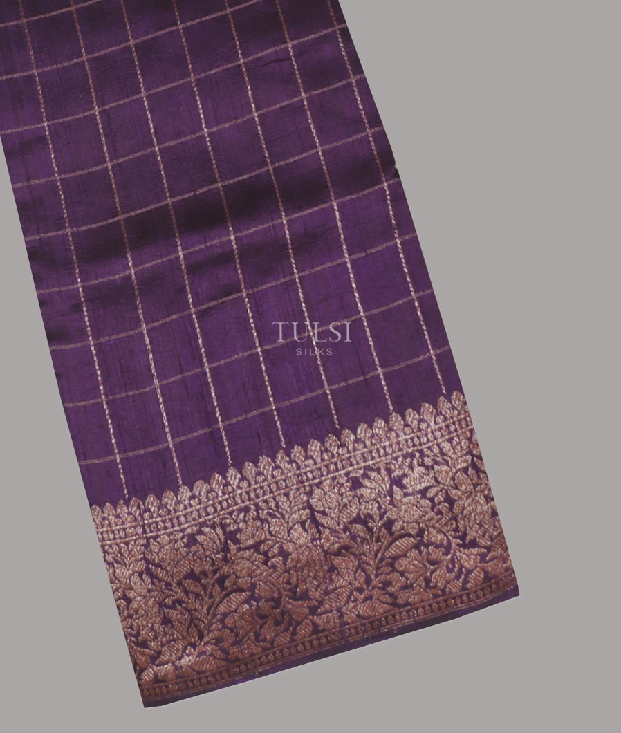 Purple Banaras Tussar Saree T643035-image