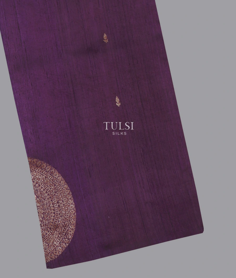 Purple Banaras Tussar Saree T636770-image