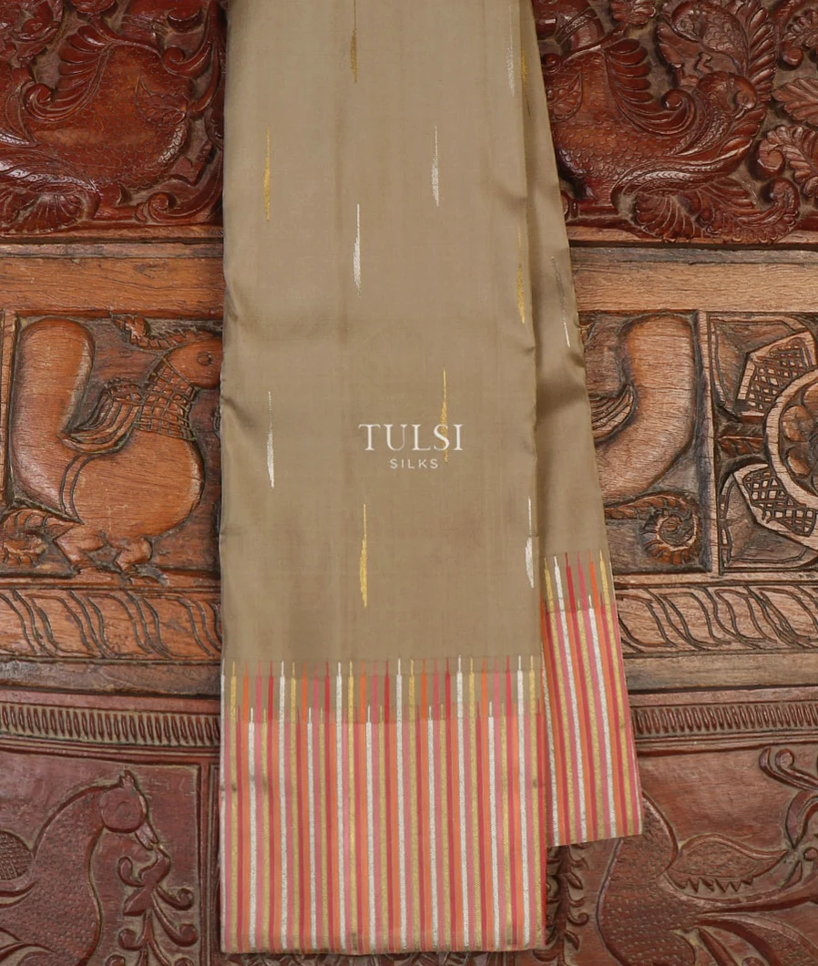 Dark Beige Kanjivaram Silk Saree T637535-image