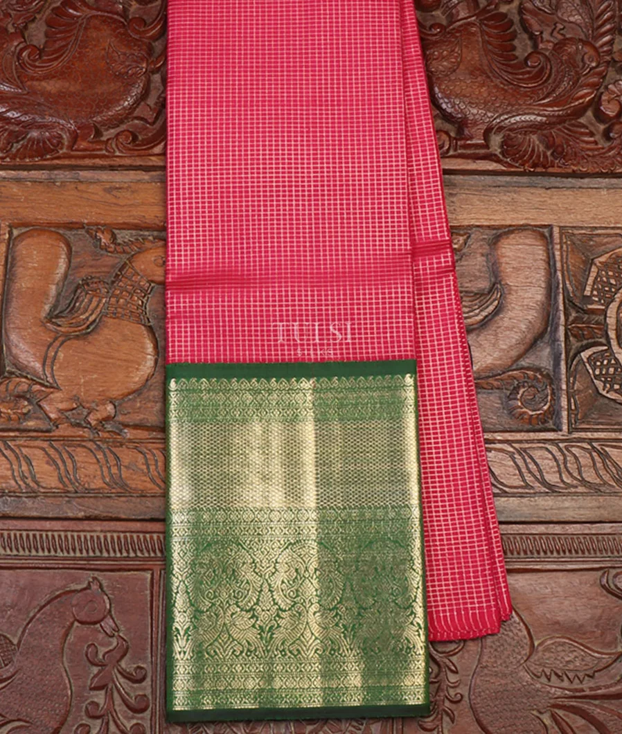 Reddish Pink Kanjivaram Silk Pavadai T633267-image