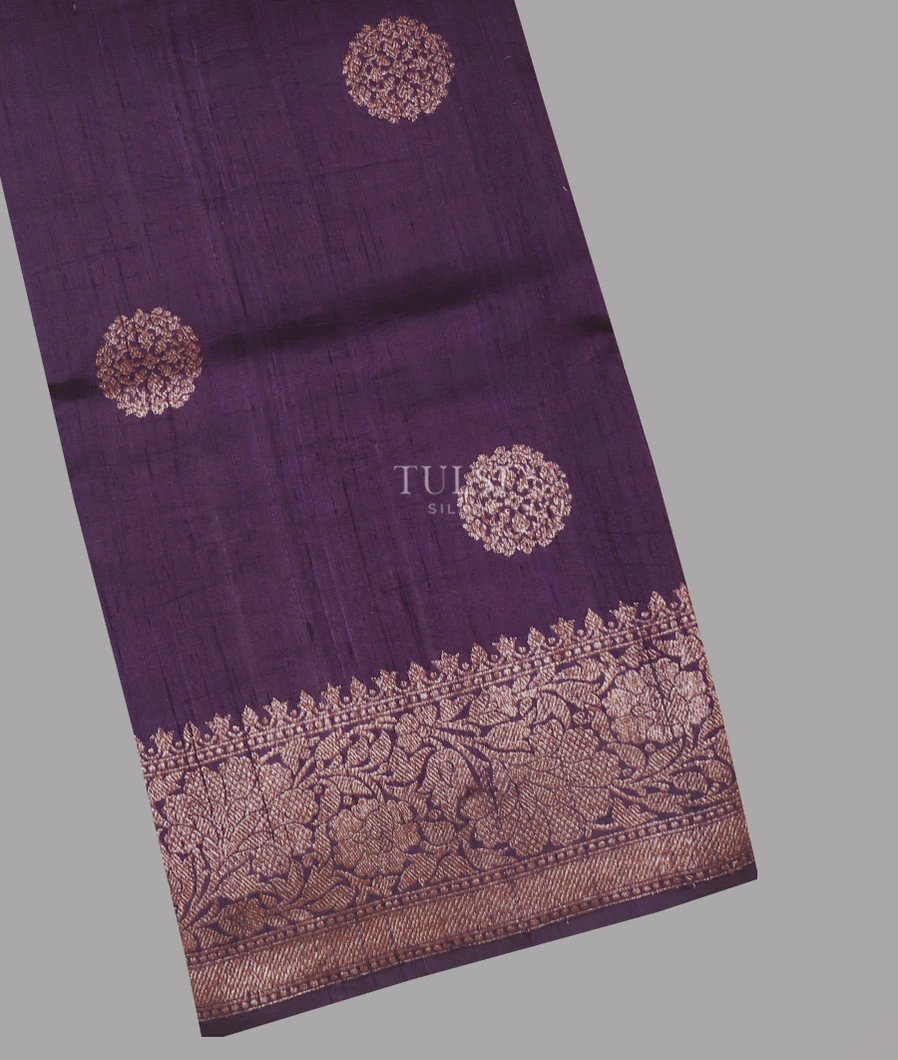 Purple Banaras Tussar Saree T643014-image