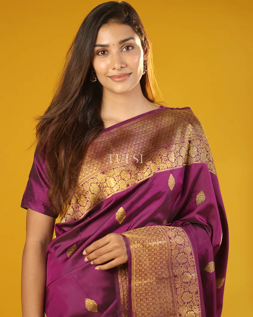 Purple Kanjivaram Silk Saree T637960-image