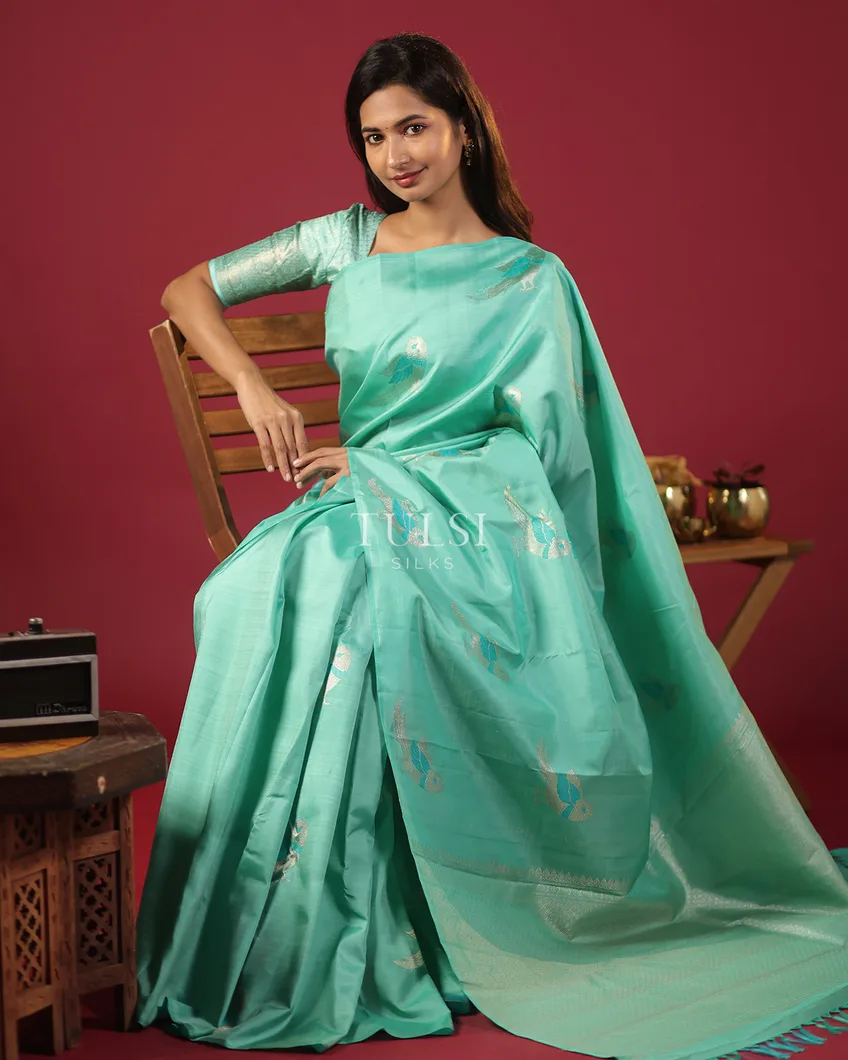 Greenish Blue Kanjivaram Silk Saree T638612-image