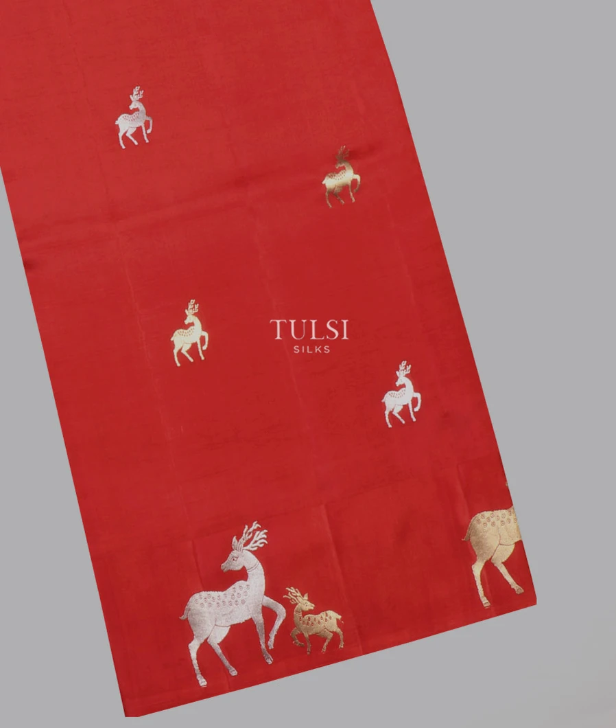 Red Banaras Silk Saree T643182-image