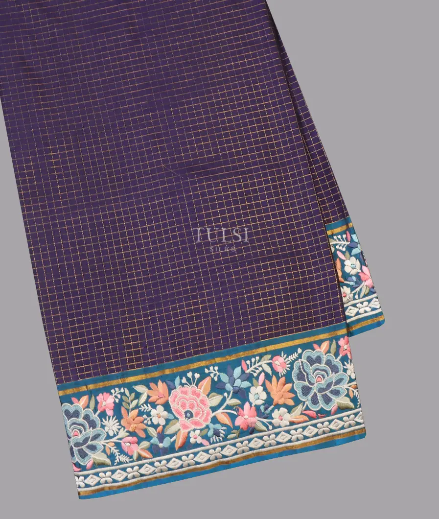 Blue Kanjivaram Embroidery Silk Saree T571209-image