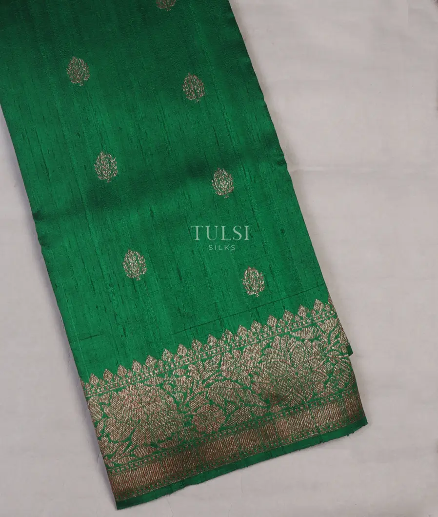 Green Banaras Tussar Saree T643032-image